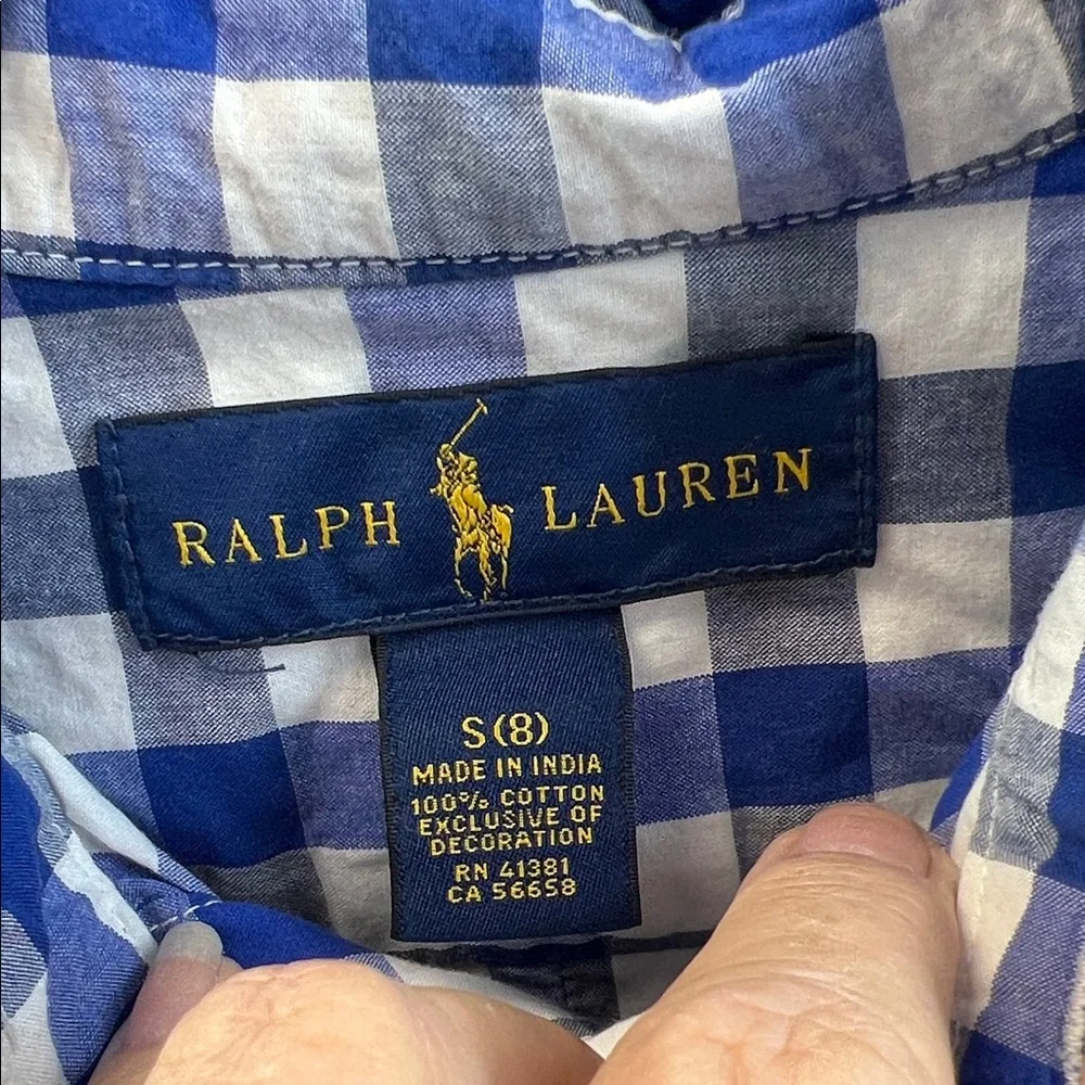 Boy's‎ Ralph Lauren Blue and White Plaid Shirt